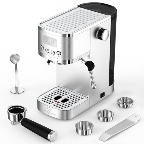 MAttinata Espresso Machine 20 Bar, Espresso Maker with Milk Frother and Hot Water Wand for Cappuccino, Latte, Americano, Stainless Steel