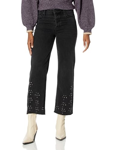 HUDSON Women's Rosie High-Rise Wide Leg Ankle Jean, Smokey
