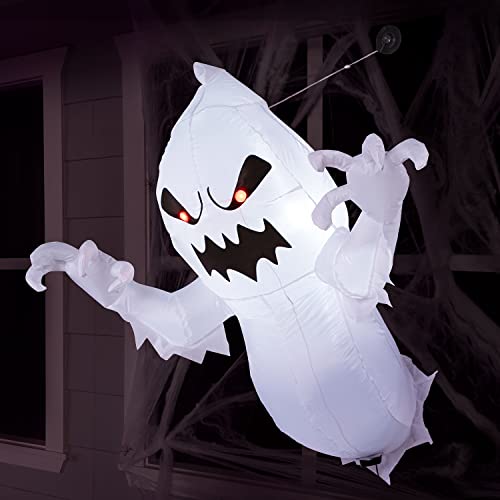 Joiedomi 4.5 ft Tall Halloween Inflatable Outdoor Decorations, Blow Up Halloween Yard Decorations Inflatable Ghost Halloween Decor, Blow Up Ghost with Candy Basket for Halloween Window Decoration