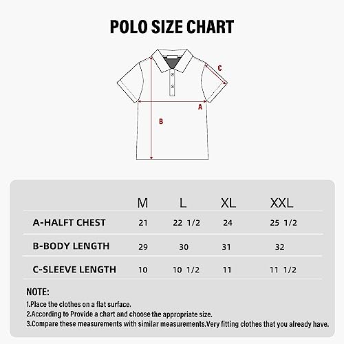 MAZEL Golf Shirts for Men Moisture Wicking Dry Fit Performance Print Short Sleeve Golf Polo Shirts (as1, Alpha, m, Regular, Regular, Dark Green)