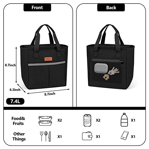 FITHOME Small Insulated Lunch Bags for Women, Leakproof Lunch Box for Women and Men, Reusable Thermal Lunch Tote Cooler, Adults Fashion Lunch Bags for Work/Picnic/Travel