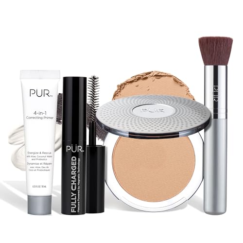 PÜR Beauty Multitasking Essentials Best Sellers Kit, Everyday Look Deluxe Kit, Condition & Moisturize Skin, Cruelty Free, Light Tan