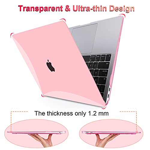 LCMOCICO for 2022 Macbook Pro 13 inch Case M2 2021 2020 Release M1 A2338 A2289 A2251 Touch Bar & Touch ID, Glitter Transparent Hard Shell Case Keyboard Skin Screen Protector Webcam Cover Brush