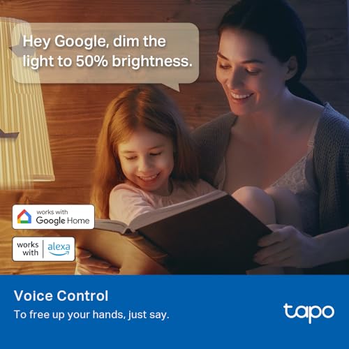 TP-Link Tapo Smart Light Bulbs, 800 Lumens (60W Equivalent), 2700K Soft Warm White LED Bulb, Dimmable, Compatible with Alexa and Google Home, No Hub Required, A19 E26, Tapo L510E(4-Pack)…