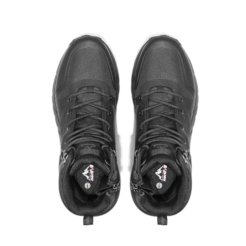 NORTIV 8 Men's Mid Military Tactical Boot Comfortable Lightweight Boots for Work All Day Side Zipper Motorcycle Combat Boots Black Size 10 M US SNMT241M