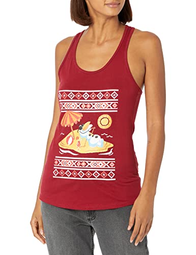 Disney Junior's Frozen Olaf Sweater Slim Fit, Scoop Hem Racerback Tank, Scarlet, X-Small