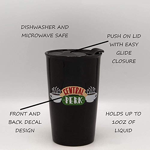 Silver Buffalo Friends Central Perk Logo Ceramic Travel Mug, 10 Ounces