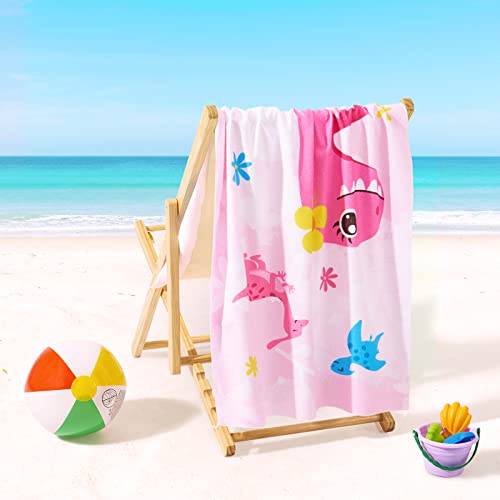 WERNNSAI Unicorn Beach Towel - 30” x 60” Pink Polyester Camping Towels for Girls Kids Quick Dry Ultra Absorbent Super Soft Beach Blanket Pool Travel Swimming Bath Shower Towel