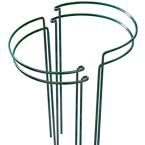LEOBRO Plant Support Stakes, 4 PCS Plant Stakes, Plant Support, Peony Cages and Supports, Garden Stakes, Plant Holder, Plant Stakes for Outdoor Plants, Peony Hydrangea Support Cage, 9.8" W x 15.7" H
