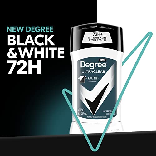 Degree Men UltraClear Antiperspirant Deodorant Black + White 72-Hour Sweat & Odor Protection Antiperspirant For Men With MotionSense Technology 2.7 Ounce (Pack of 4)