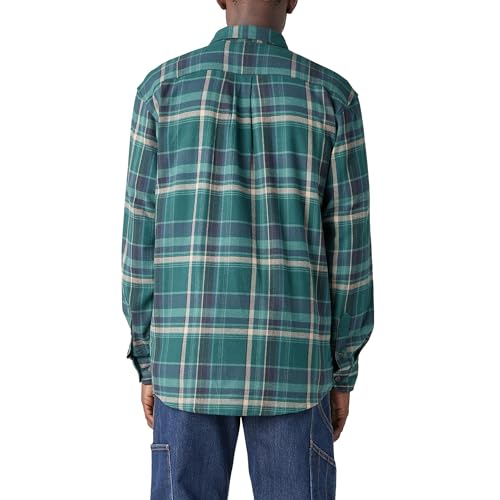 Dickies Men's Flex Long Sleeve Flannel Shirt Blue