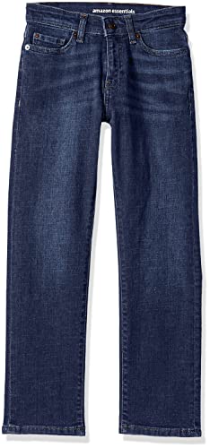 Amazon Essentials Boys' Regular Straight-Fit Jeans, Medium Wash, 8 Plus
