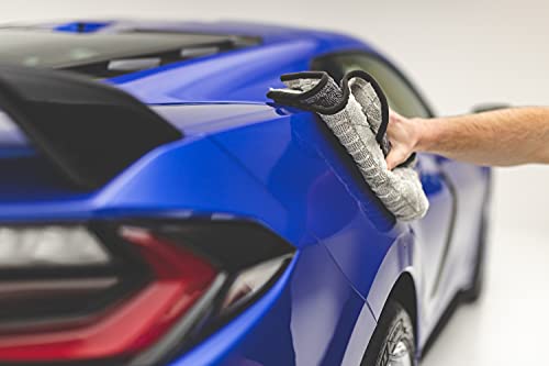 The Rag Company - The Gauntlet Drying Towel - 70/30 Blend Korean Microfiber, Designed to Dry Vehicles Faster Without Scratching Paint or Glass, 900gsm, 30in x 36in, Ice Grey/Grey, Pack of 1