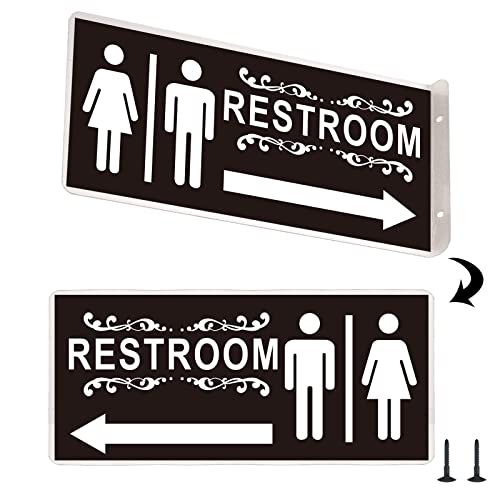 Restroom Sign for Business,ADA Compliant Braille Bathroom Sign with Double Sided Tape to Secure Perfectly in Less Than a Minute,Size 8 x 6 Inch (Men's & Women's Set)