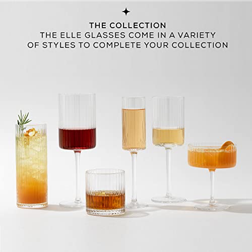 JoyJolt – ELLE 6oz Champagne Glasses. Vintage Style Unique Drinking Mimosa Glasses, Cocktail Glasses or Wedding Champagne Flutes.