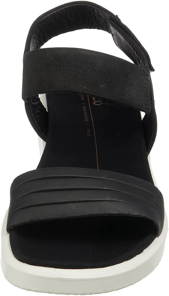 ECCO Women's Flowt Strap Sandal, Black/Black, 4-4.5