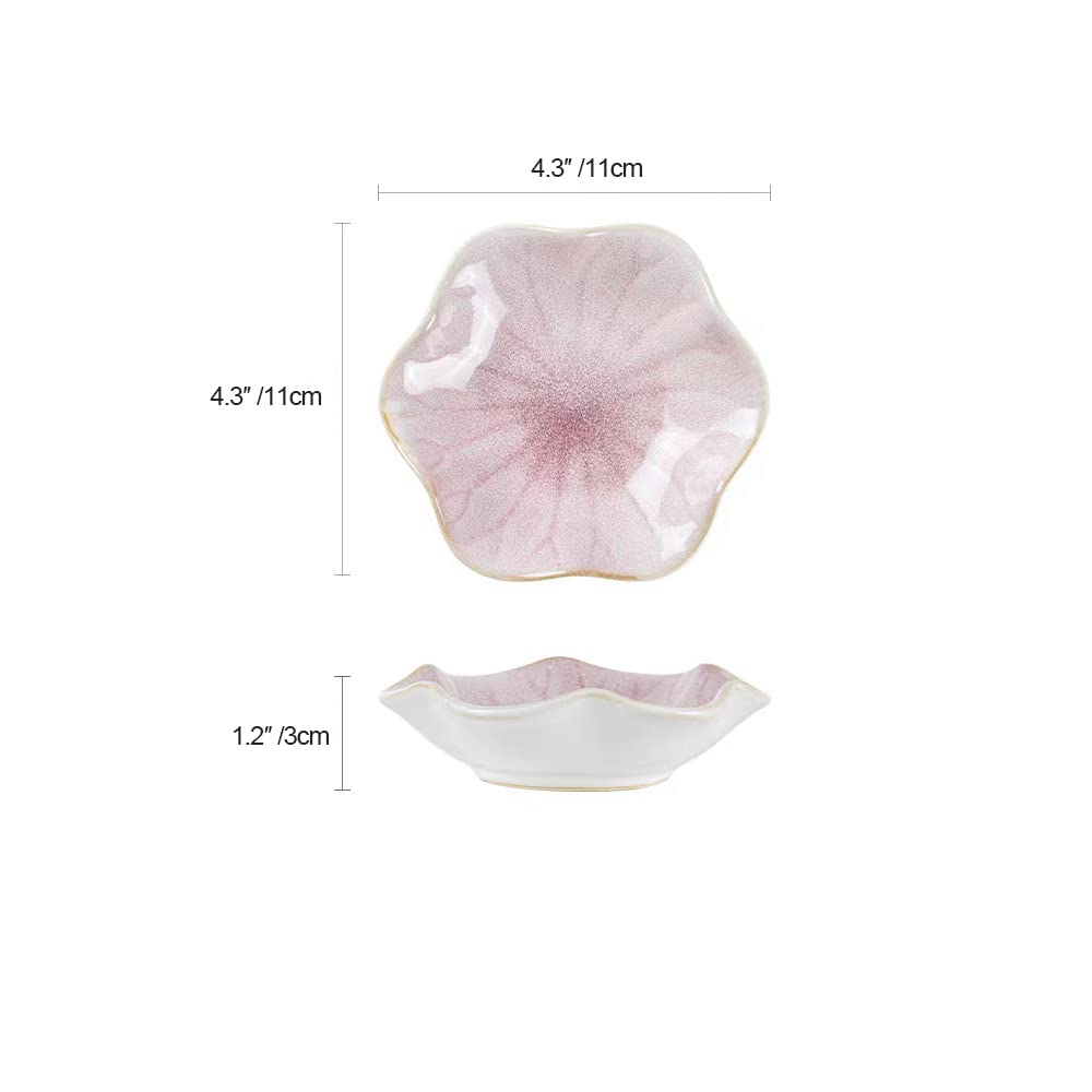 Lotus Leaf Shape Decorative Ring Tray, Small Key Bowl, Ceramic Trinket Tray Jewelry Dish Organizing Necklace Earrings, Home Decoration for Mom Best Friend Sister, Pink.