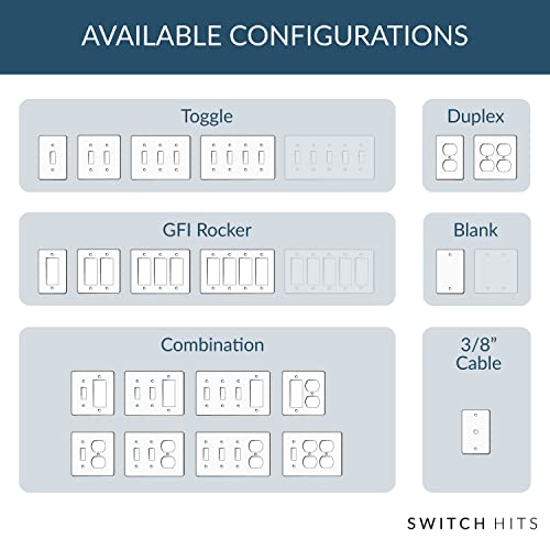 Switch Hits Black Glass Mirror Double Light Switch Cover Plate | 2 Toggle | 5.25" x 5.25" | Professional Quality Glass Mirror Switch Wall Plate Covers For All Configurations