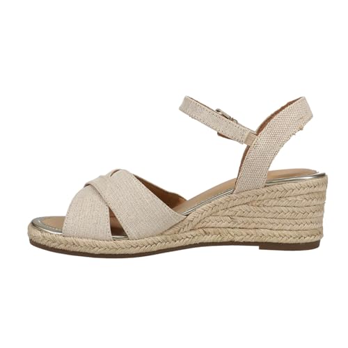 Easy Spirit Women's Shandra2 Espadrille Wedge Sandal, Gold, 9