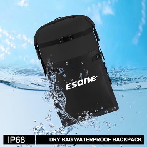 ESONE 30L Dry Bags Waterproof Backpack for Travel Dry Bags Backpack Waterproof Bags for Kayaking Boating Floating Paddleboarding Submersible Boat Bag