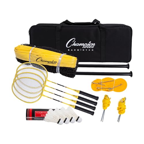 Champion Sports Backyard & Beach Volleyball: Outdoor Sports Equipment Portable Game Set with Ball and Net for Girls, Boys, Women, Men, Clubs & Schools