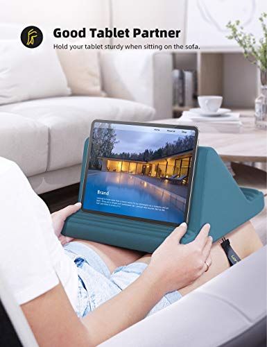 Lamicall Tablet Pillow Stand, Pillow Soft Pad for Lap - Tablet Holder Dock for Bed with 6 Viewing Angles, for iPad Pro 9.7, 10.5, 11, 12.9 Air Mini 4 3, Kindle, Galaxy Tab, E-Reader, Blackish Green
