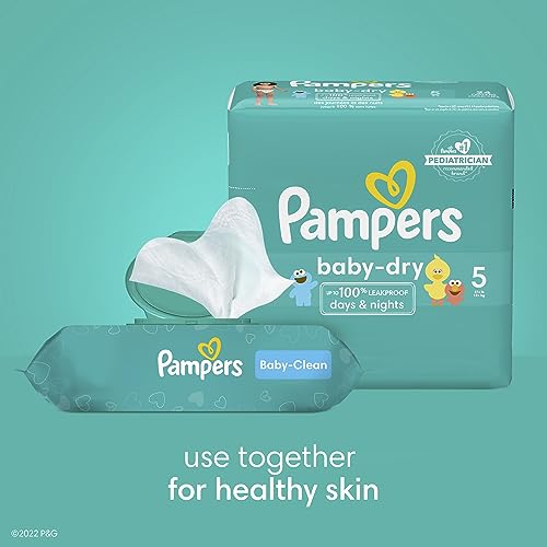 Pampers Baby Dry Diapers - Size 1, 120 Count, Absorbent Disposable Diapers