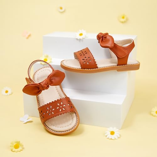 GINFIVE Toddler Girls Sandals Little Girls Kids Summer Shoes Toddler Yellow Sandals Size 6
