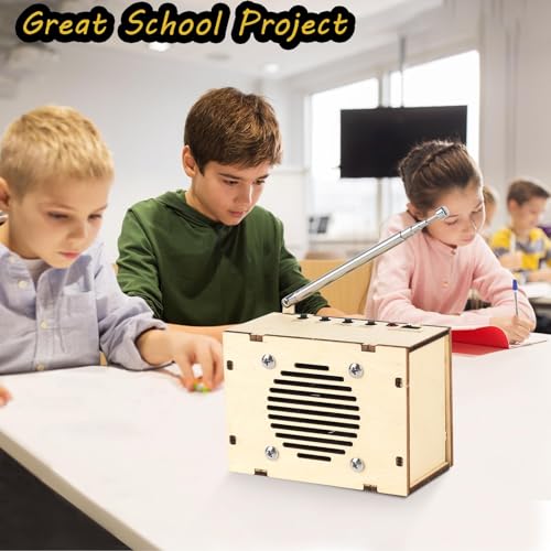 Science Kits for Kids Age 8-12 12-14, STEM Kits for Kids Age 8-10, STEM Toys Build Your Own FM Radio Kit, DIY Electronic Snap Circuits Projects Gifts for Teen Girls Boys 9 11 13 15 16+ (Classic Wood)