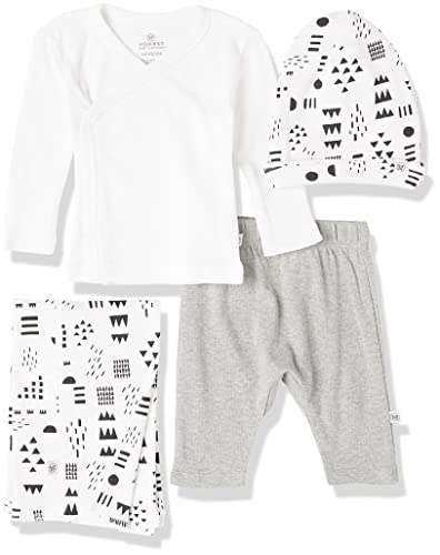 HonestBaby 4-Piece Organic Cotton Take Me Home Gift Set, Pattern Play, 3-6 Months