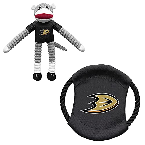 Littlearth Colorado Avalanche NHL Sock Monkey and Flying Disc Pet Toy Combo Set