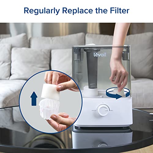 LEVOIT 10-Pack Top Fill Humidifier Replacement Filters, Capture Particles to Improve Humidification Efficiency, for Classic160, Dual150, Dual200S, Classic300(S), LV600S, OasisMist450S, Superior6000S