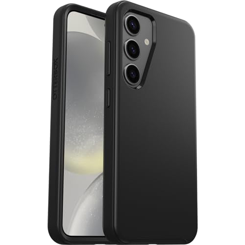 OtterBox Samsung Galaxy S24 Symmetry Series Case - BLACK, ultra-sleek, wireless charging compatible, raised edges protect camera & screen