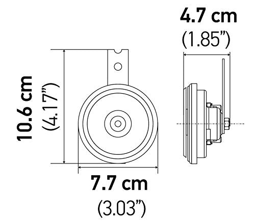 HELLA 011225881 Black 77mm 12V BX Disc Horn Kit (Toyota)