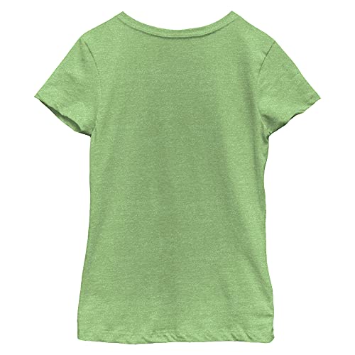 Nickelodeon Little Teenage Mutant Ninja Turtles Leo Big Face Girls Short Sleeve Tee Shirt, Green Apple, X-Small