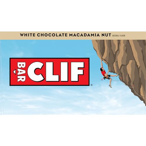 Clif Bar - White Chocolate Macadamia Nut Flavor - Made with Organic Oats - 9g Protein - Non-GMO - Plant Based - Energy Bars - 2.4 oz. (12 Pack)