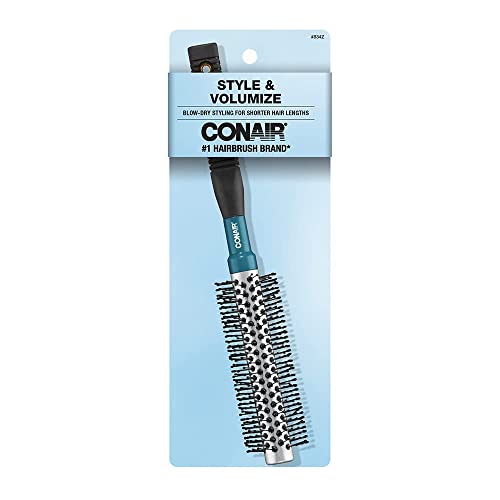 Conair Style & Volumize Metal Round hair brush - Blow Drying brush - Hairbrush for Short Hair Length - Color at random -1 Count