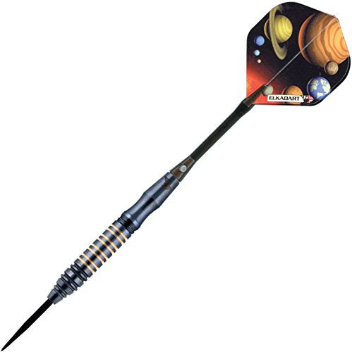 Elkadart unisex adult Elkadart Orbital Steel Tip Darts with Storage Travel Case 19 Grams, Gold, 19g US