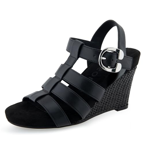 Aerosoles Women's Paige Wedge Sandal, Black Combo, 8.5