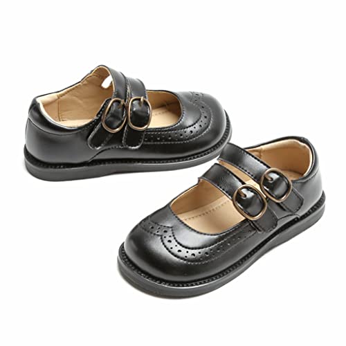 GINFIVE Toddler Little Girls Mary Janes Flats Girls Dress Shoes Kids Blue Shoes Size 7