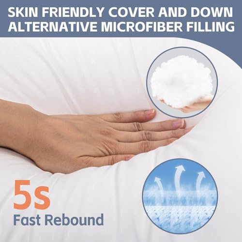 HIMOON Bed Pillows for Sleeping Standard Size Set of 2,Comfortable Hotel Cooling Pillows 2 Pack, Soft & Support