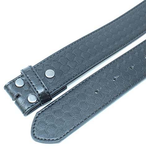 BC Belts Leather Belt Strap with Dragon Scale Embossed Pattern 1.5" Wide with Snaps (Brown-XS)
