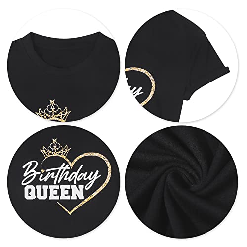 Birthday Shirts for Women Birthday Queen Shirt Funny Letter Printed Shirt Birthday Party Tee Top