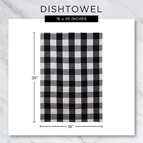 DII Basic Terry Collection Windowpane Dishtowel Set, 16x26, Pebble Solid, 4 Piece