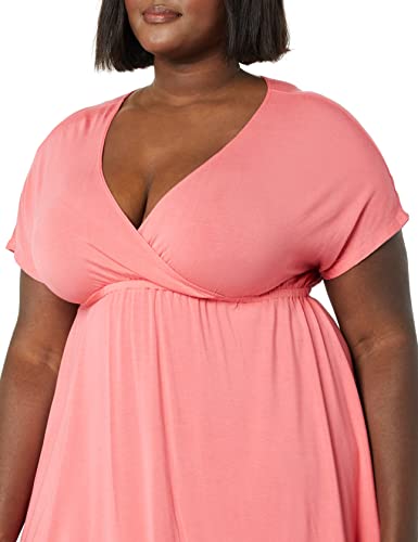 Amazon Essentials Women's Surplice Dress (Available in Plus Size), Dark Olive, XX-Large