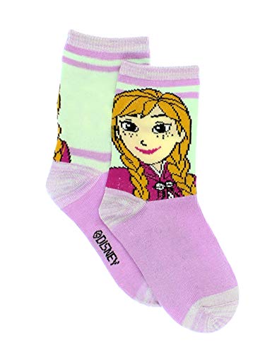 Disney Frozen Girls Toddler Multi Pack Socks Set (X-Small (2-4T), Purple/Multi Crew)