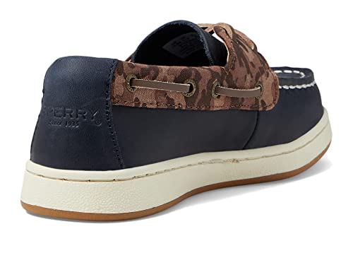 Sperry Cup II Boat Shoe, TAN/Navy, 2.5 US Unisex Big Kid