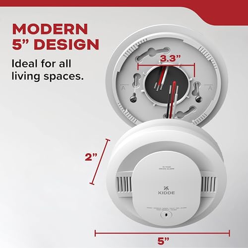 Kidde Hardwired Smoke Detector, AA Battery Backup, Interconnectable, LED Warning Light Indicators