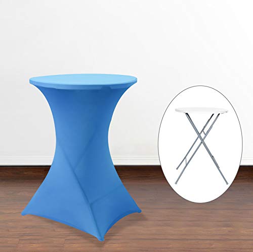 Obstal Cocktail Table Covers Stretch Spandex Black Cocktail Table Cover Cloth for Wedding, Banquet and Party (30"-32" Diameter x 42" Height,1Pc)