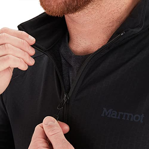 MARMOT Men's Leconte Fleece 1/2 Zip Pullover Jacket, Black, Small